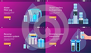 Water filtering systems set 01