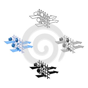 Water filtration through carbonic filter icon in cartoon,black style isolated on white background. Water filtration