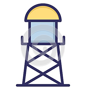 Water filtration plant, Isolated Vector Icon which can be easily edit or modified.