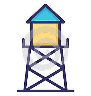 Water filtration plant, Isolated Vector Icon which can be easily edit or modified.