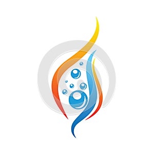 Water and Fire Element Logo Design