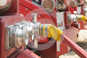 Water fire hose with truck