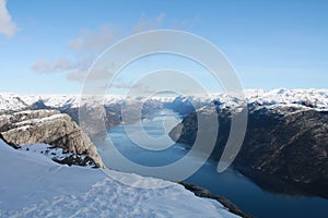 Water, fjord and mountains. Lysefjorden - Norway