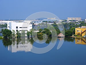 water flood in industrial estate