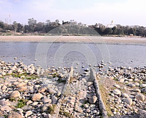 Water Flow Design towards River Nadaun Himachal Pradesh India photo