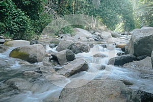 The water flow of the Kali Biru tourist river