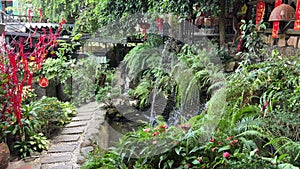 water flow. In morning seeing water flow beautiful Thailand landscape.