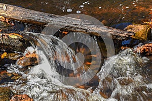 water in flow motion in trap falls brook