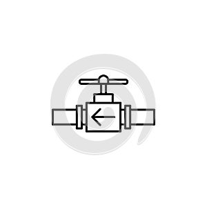 water flow in the pipe icon. Element of plumbering icon. Thin line icon for website design and development, app development.