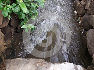 Water flowing through big pipe