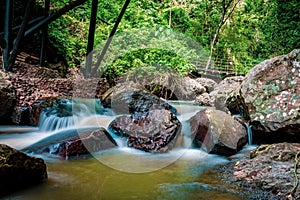 Water flowing at Cassorova Ecopark. Brotas City photo