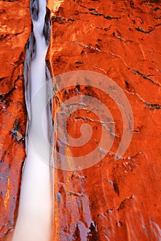 Water Flowing Through Crack in Zion