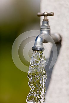Water flowing from faucet
