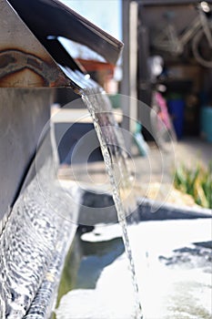 water flowing from a fountain