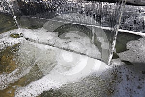 water flowing from a fountain