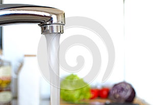 Flowing water in the kitchen