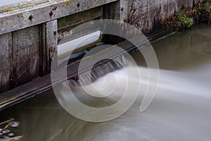 Water flowing through a lock