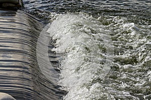 Water Flowing Over Dam Spillway, Phu Yen Province, Vietnam.