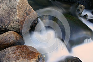 Water flowing over rocks