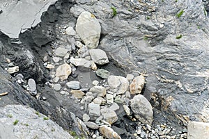 Water flowing over rocks in a stream