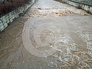 Water flowing into the river Sasar - Romania