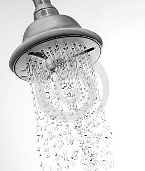 Water flowing in the shower photo