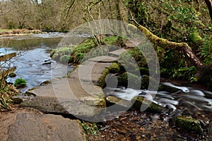 Footbridge at Tarr steps in Devon
