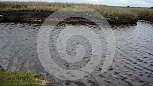 Water flowing with wind from riparian area of a lake river