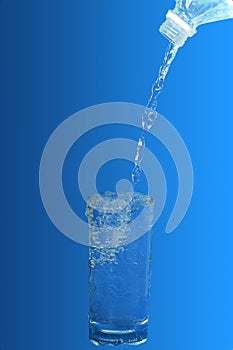 Water flows from bottle