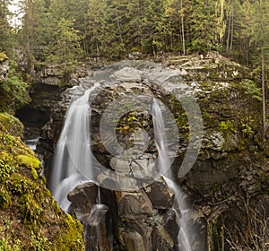 Nooksack Falls is a waterfall along the North Fork of the Nooksack River in Whatcom County, Washington.