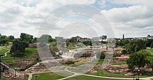 Water Flows Sioux Falls City Center Skyline South Dakota