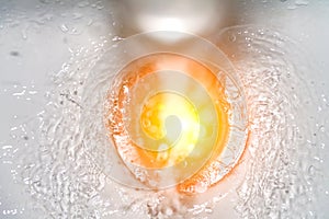 Water flows from the tap, glare from the sun, clogging of water pipes, domestic sewage