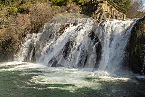 Water force in wonderful Broca waterfall in Serra da Estrela ,Portugal photo