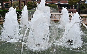 Water Fountain in courtyard across the street from the baseball park