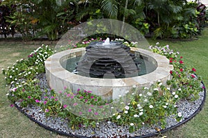 Water fountain with flowers