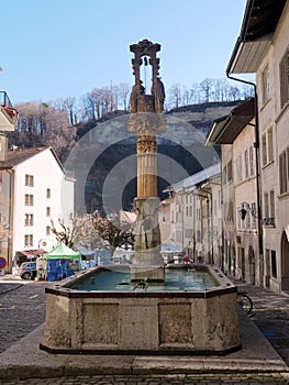 Water fountain in Fribourg, Switzerland.