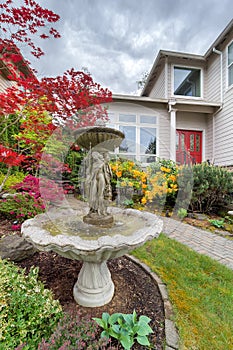 Water Fountain on Frontyard of Home