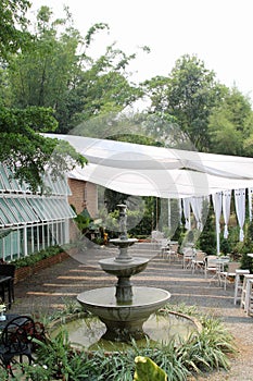 The water fountain in the garden