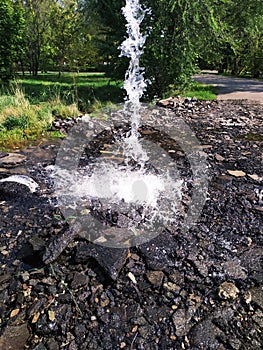 Water fountain from the ground