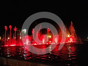 water fountain with lights and music photo