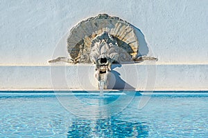 water fountain in the outdoor pool of the N1 air base in Pero Pinheiro