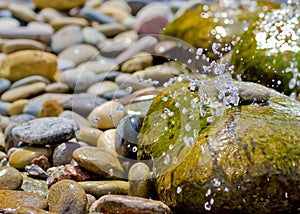 Water Fountain In Rock Garden