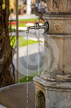 Water fountain on spa island in Piestany SLOVAKIA