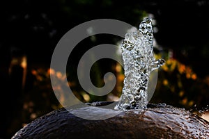 Water fountain splash in hand shape