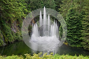 Water fountain in sunken garden, Butchart Gardens, Victoria, Canada