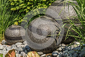 Water Fountain with three round stones