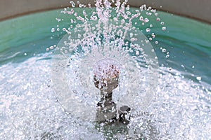 Water fountain with water splashes