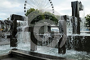 Water Fountain at Waterfront Park Seattle Washington USA