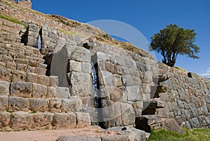 Water Fountains. Ruins of Tipon, Cusco, Peru photo