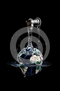 The water is The fragility of our planet, global water crisis, ecology, water savingAI generated